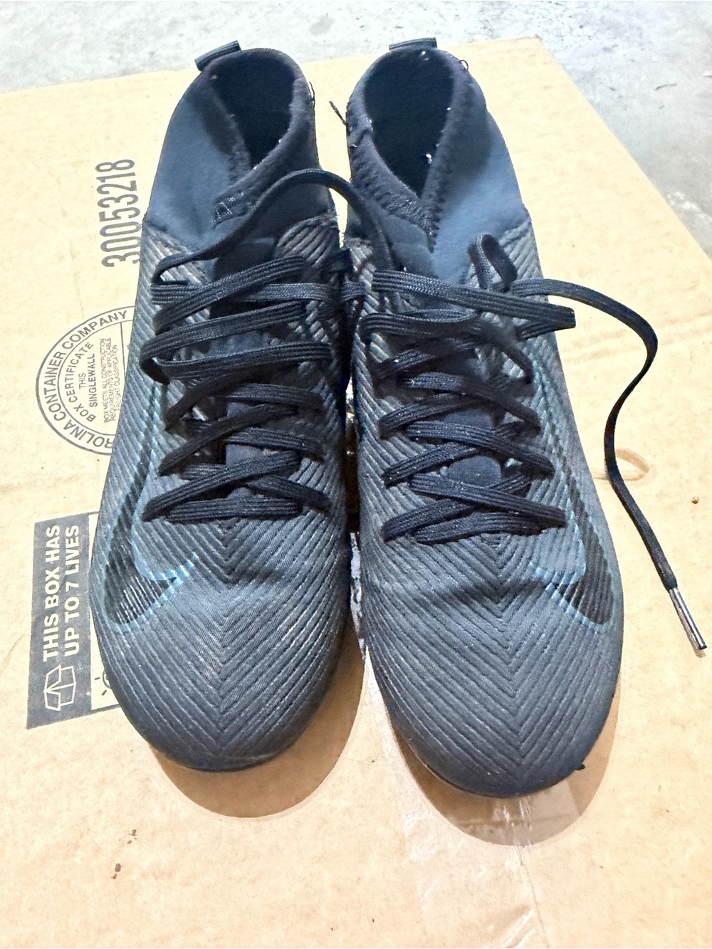 Youth Black Lace-Up Soccer Cleats